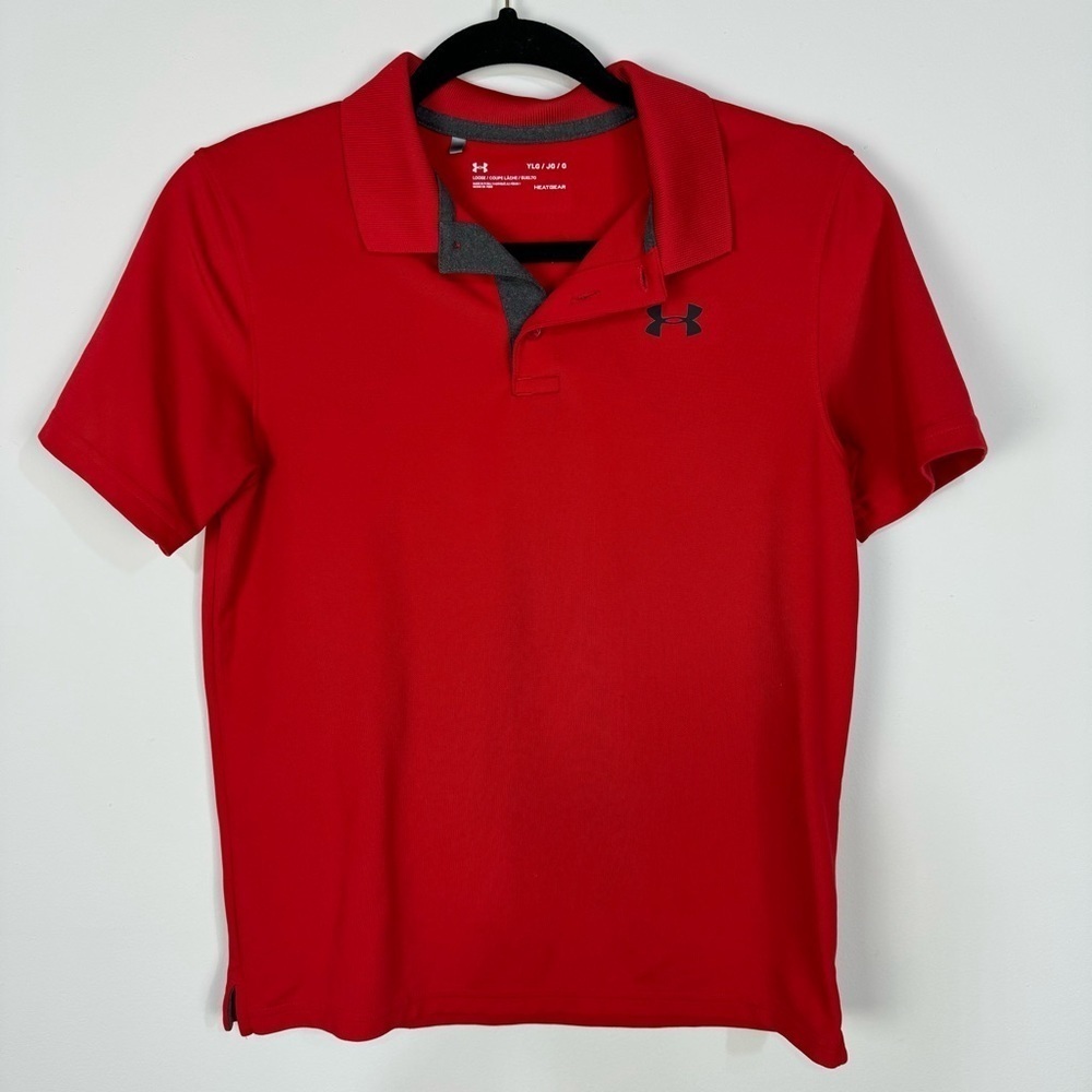 Under Armour red kids polo short sleeve top